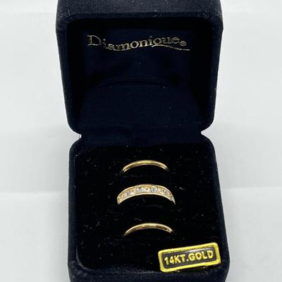 LOT 103: Three Stacking 14K Gold Rings - 3.76 gtw