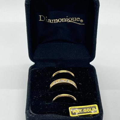 LOT 103: Three Stacking 14K Gold Rings - 3.76 gtw