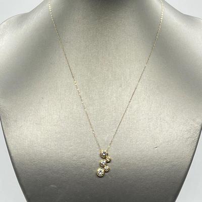 LOT 104: Diamonique 1.45 ct tw 5-Stone Bezel Set Pendant on 20" 14K Gold Chain