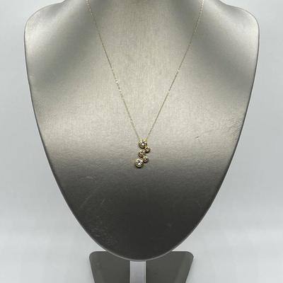 LOT 104: Diamonique 1.45 ct tw 5-Stone Bezel Set Pendant on 20" 14K Gold Chain