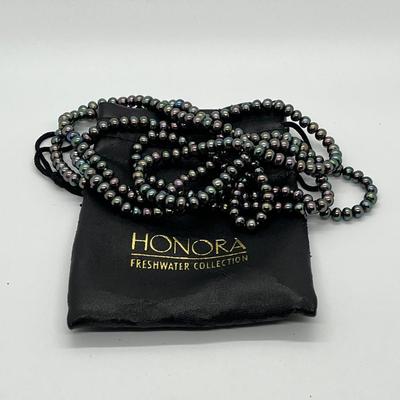 LOT 109 Honora Black Cultured Freshwater Pearl 48" Necklace
