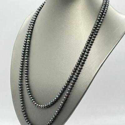 LOT 109 Honora Black Cultured Freshwater Pearl 48" Necklace