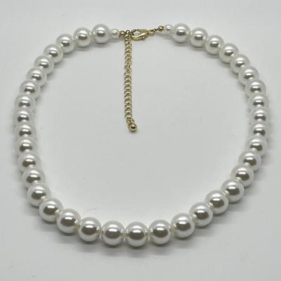 LOT 110: Simulated Pearl Necklace (18" + 3" Ext.) & Two Pair of Matching Earrings