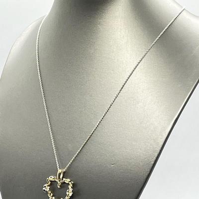 LOT 114: Sterling Silver Shamrock Heart Pendant w/ Peridot