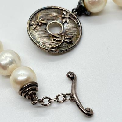 LOT 118: Artisan Crafted Sterling Silver & 10mm Cultured Freshwater Pearl 18" Necklace