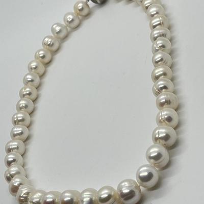 LOT 127: Honora 10.5mm Ringed Cultured Pearl 18" Necklace with Sterling Silver Clasp