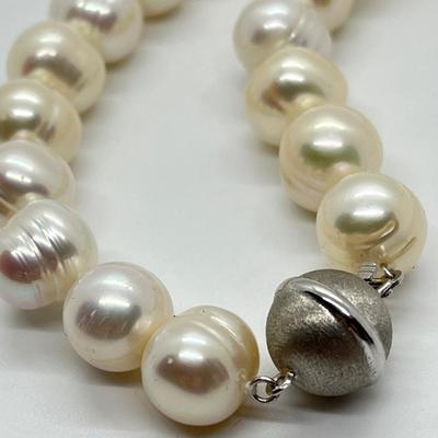 LOT 127: Honora 10.5mm Ringed Cultured Pearl 18" Necklace with Sterling Silver Clasp
