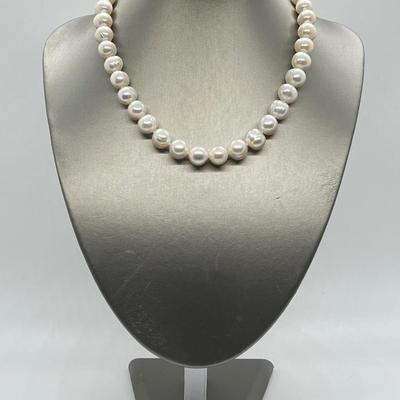 LOT 127: Honora 10.5mm Ringed Cultured Pearl 18" Necklace with Sterling Silver Clasp