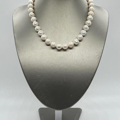 LOT 127: Honora 10.5mm Ringed Cultured Pearl 18" Necklace with Sterling Silver Clasp