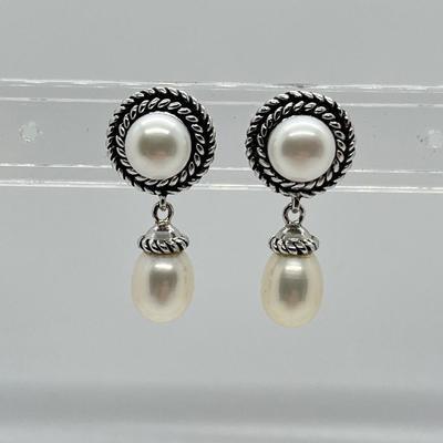 LOT 129: Honora Cultured Freshwater Pearl and Sterling Silver Earrings