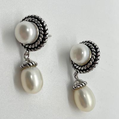 LOT 129: Honora Cultured Freshwater Pearl and Sterling Silver Earrings