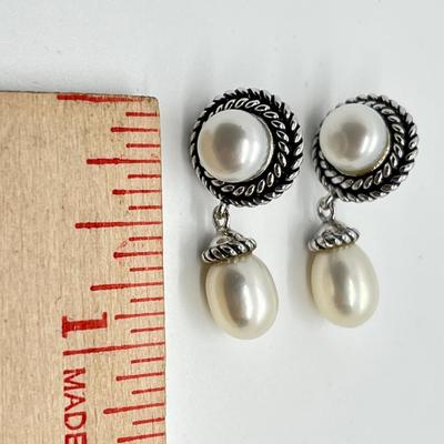 LOT 129: Honora Cultured Freshwater Pearl and Sterling Silver Earrings