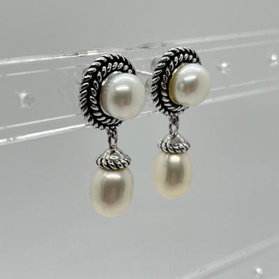 LOT 129: Honora Cultured Freshwater Pearl and Sterling Silver Earrings