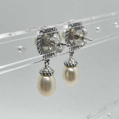 LOT 129: Honora Cultured Freshwater Pearl and Sterling Silver Earrings