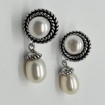 LOT 129: Honora Cultured Freshwater Pearl and Sterling Silver Earrings