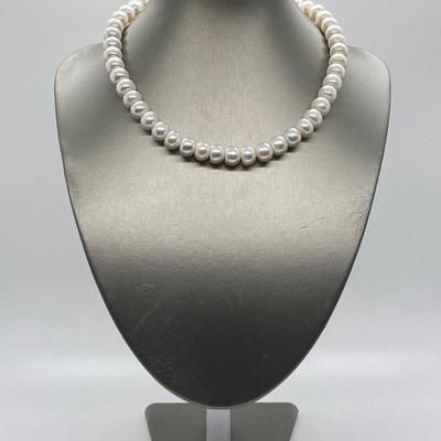 LOT 131: Honora 10mm Rondel Cultured Freshwater Pearl 17" Necklace