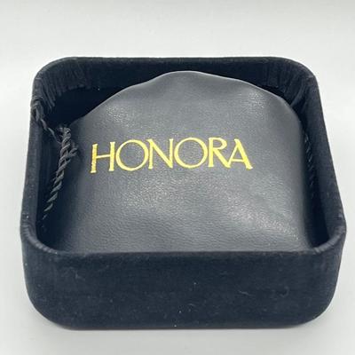 LOT 133: Honora 8mm Black Cultured Freshwater Pearl Stud Earrings with 14K Gold Posts