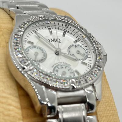 LOT 134: Diamonique Silvertone Sub-Dial Adjustable Bracelet Watch (Needs Battery)