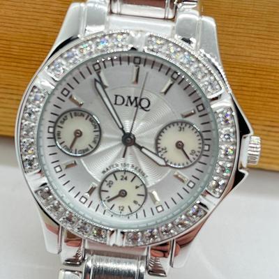 LOT 134: Diamonique Silvertone Sub-Dial Adjustable Bracelet Watch (Needs Battery)