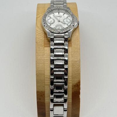 LOT 134: Diamonique Silvertone Sub-Dial Adjustable Bracelet Watch (Needs Battery)