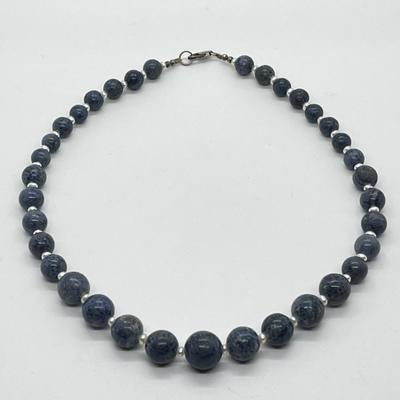 LOT 135: Lee Sands Blue Sponge Coral 18" Necklace with Sterling Silver Clasp
