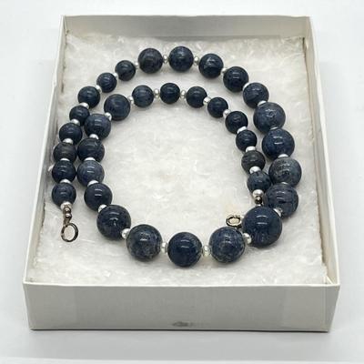 LOT 135: Lee Sands Blue Sponge Coral 18" Necklace with Sterling Silver Clasp