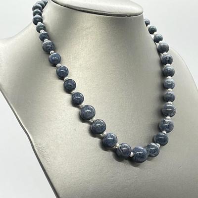 LOT 135: Lee Sands Blue Sponge Coral 18" Necklace with Sterling Silver Clasp