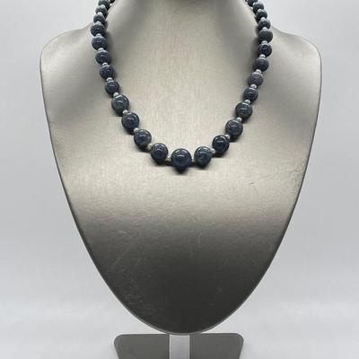 LOT 135: Lee Sands Blue Sponge Coral 18" Necklace with Sterling Silver Clasp