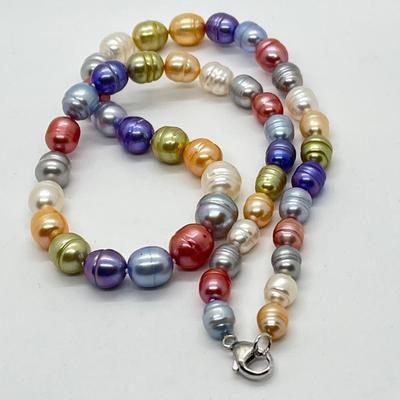 LOT 137: Honora 18" "Wildflowers" Graduated Ringed Cultured Pearl 18" Necklace with Sterling Clasp
