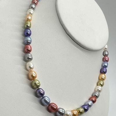 LOT 137: Honora 18" "Wildflowers" Graduated Ringed Cultured Pearl 18" Necklace with Sterling Clasp
