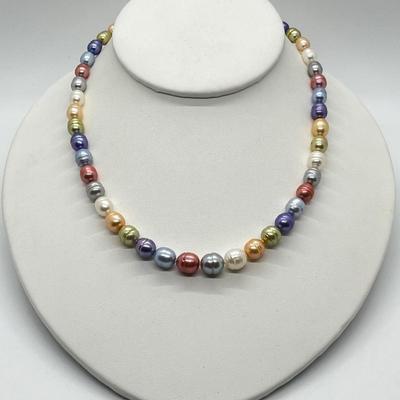 LOT 137: Honora 18" "Wildflowers" Graduated Ringed Cultured Pearl 18" Necklace with Sterling Clasp