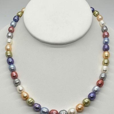 LOT 137: Honora 18" "Wildflowers" Graduated Ringed Cultured Pearl 18" Necklace with Sterling Clasp