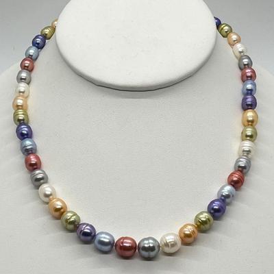 LOT 137: Honora 18" "Wildflowers" Graduated Ringed Cultured Pearl 18" Necklace with Sterling Clasp