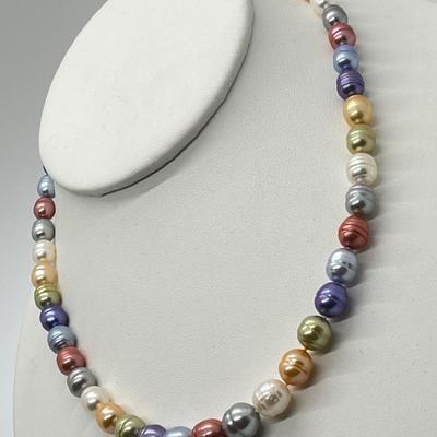 LOT 137: Honora 18" "Wildflowers" Graduated Ringed Cultured Pearl 18" Necklace with Sterling Clasp