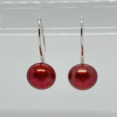 LOT 139: Honora Cherry Cultured Freshwater Pearl & Sterling Silver Drop Earrings