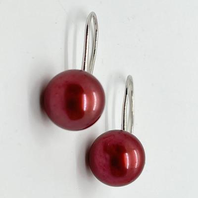 LOT 139: Honora Cherry Cultured Freshwater Pearl & Sterling Silver Drop Earrings