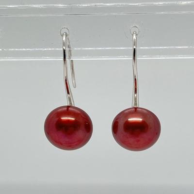 LOT 139: Honora Cherry Cultured Freshwater Pearl & Sterling Silver Drop Earrings