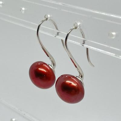 LOT 139: Honora Cherry Cultured Freshwater Pearl & Sterling Silver Drop Earrings
