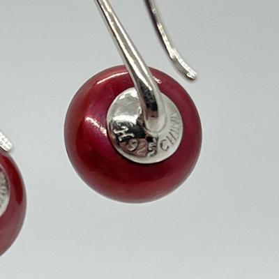 LOT 139: Honora Cherry Cultured Freshwater Pearl & Sterling Silver Drop Earrings