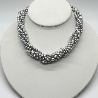 LOT 140: Honora Grey Cultured Freshwater Pearl 6-Strand Torsade 18" Necklace
