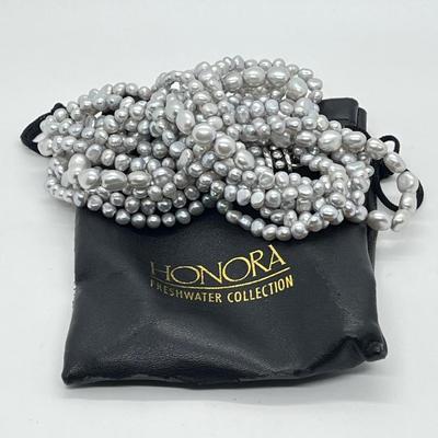 LOT 140: Honora Grey Cultured Freshwater Pearl 6-Strand Torsade 18" Necklace