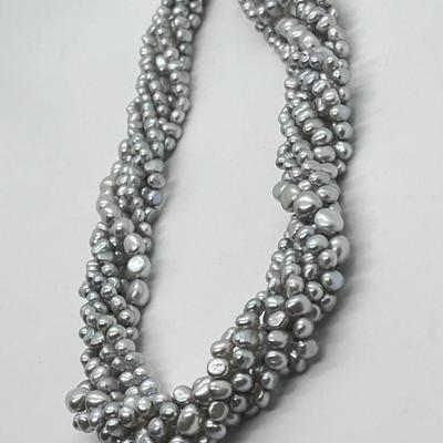 LOT 140: Honora Grey Cultured Freshwater Pearl 6-Strand Torsade 18" Necklace