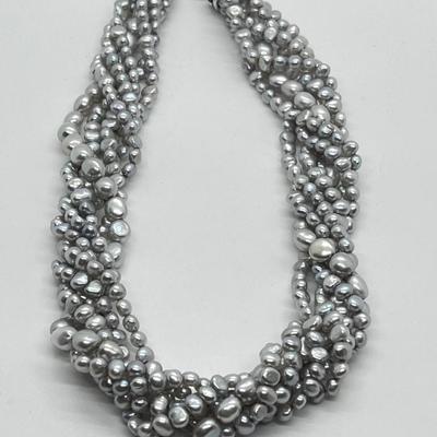 LOT 140: Honora Grey Cultured Freshwater Pearl 6-Strand Torsade 18" Necklace