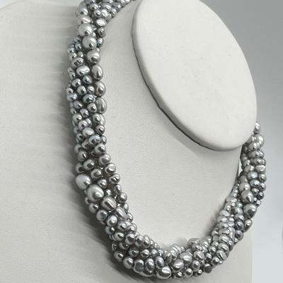 LOT 140: Honora Grey Cultured Freshwater Pearl 6-Strand Torsade 18" Necklace