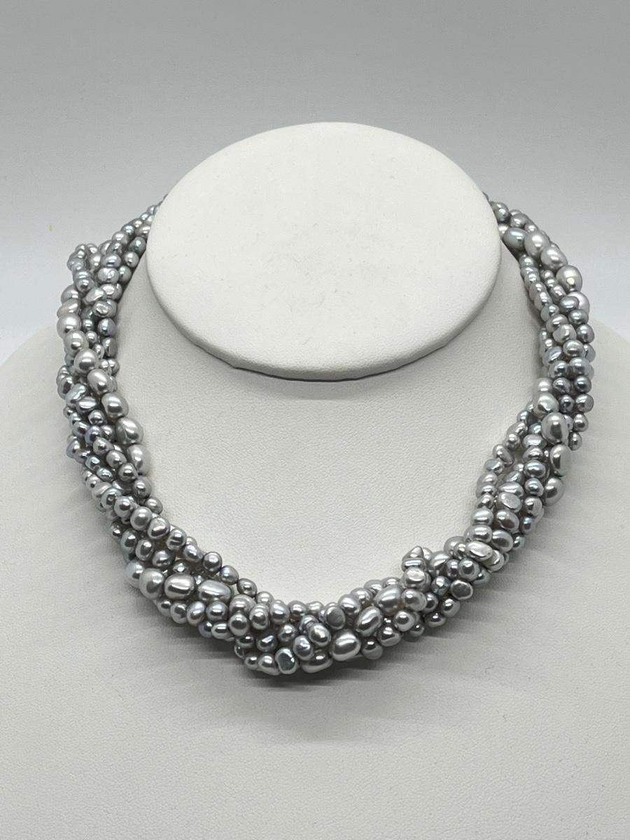 LOT 140: Honora Grey Cultured Freshwater Pearl 6-Strand Torsade 18 ...