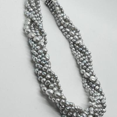 LOT 140: Honora Grey Cultured Freshwater Pearl 6-Strand Torsade 18" Necklace
