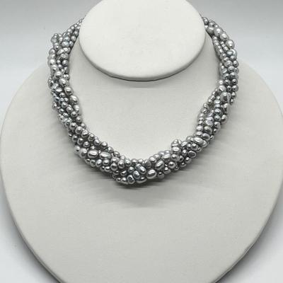 LOT 140: Honora Grey Cultured Freshwater Pearl 6-Strand Torsade 18" Necklace