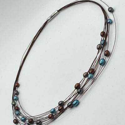 LOT 141: Honora Cultured Freshwater Pearl Multi-Strand Wire Necklace - 18"