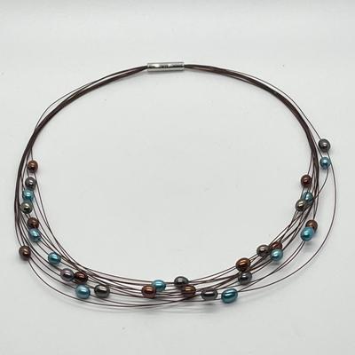 LOT 141: Honora Cultured Freshwater Pearl Multi-Strand Wire Necklace - 18"