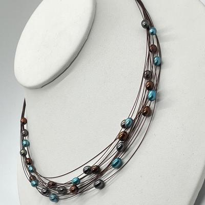 LOT 141: Honora Cultured Freshwater Pearl Multi-Strand Wire Necklace - 18"